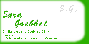 sara goebbel business card
